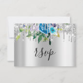 RSVP Zilveren Bruiloft Glitter Bruids Navy VIP Dri (Achterkant)