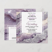 *~* RSVP ZILVEREN LAVENDEL QR AGATE AR66 Bruiloft Kaart (Voorkant / Achterkant)