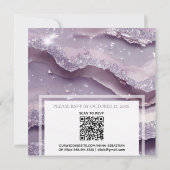 *~* RSVP ZILVEREN LAVENDEL QR AGATE AR66 Bruiloft Kaart (Achterkant)