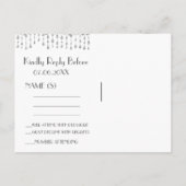 RSVP | Zilveren vallende sterren Uitnodiging Briefkaart (Achterkant)