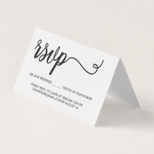 RSVP zonder gereserveerde stoel Eenvoudig gevouwen Kaart