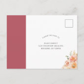 RSVP zonder maaltijden, perziken en Briefkaart van (Achterkant)