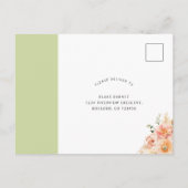 RSVP zonder maaltijden, perziken en groen Briefkaa Briefkaart (Achterkant)