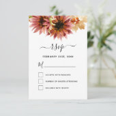 RSVP Zonnebloem Bourgondië Land Bruiloft Kaart (Staand voorkant)