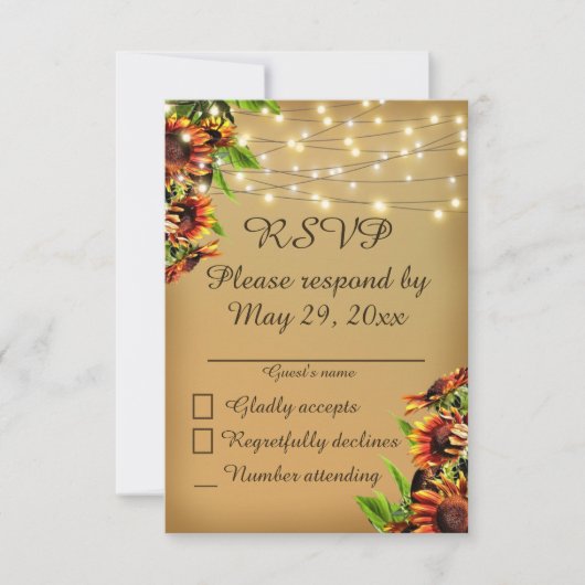 RSVP Zonnebloem Bruiloft Aankondiging (Voorkant)