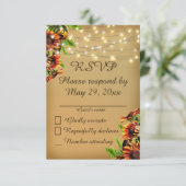 RSVP Zonnebloem Bruiloft Aankondiging (Staand voorkant)