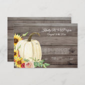 RSVP Zonnebloem Pompoen Blush Bourgondië Boerderij Kaart (Voorkant / Achterkant)