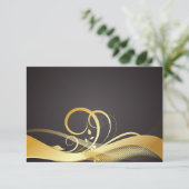 RSVP zwart en goud Kaartje (Staand voorkant)