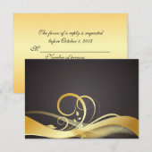 RSVP zwart en goud Kaartje (Voorkant / Achterkant)