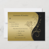 RSVP (zwart en goudFloral) (Voorkant)