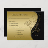 RSVP (zwart en goudFloral) (Voorkant / Achterkant)