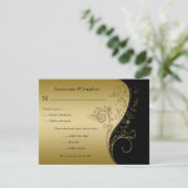 RSVP (zwart en goudFloral) (Staand voorkant)
