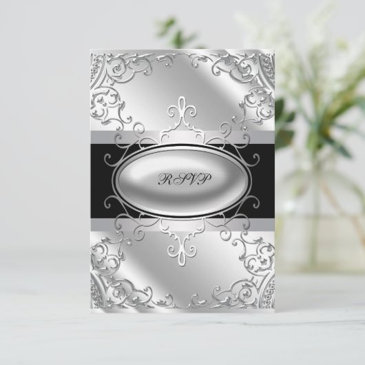 RSVP zwart en zilver (Staand voorkant)