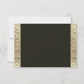 RSVP Zwart Goud Bruiloft  Elegant Bloemen (Achterkant)