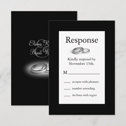 RSVP (zwart) Kaartje (Voorkant / Achterkant)