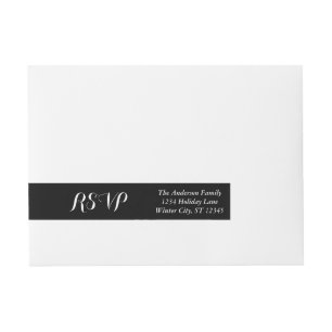 RSVP Zwart of elke aangepaste kleur Omwikkelbaar Adreslabel
