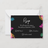RSVP Zwart Thema Notitiekaartje (Voorkant)