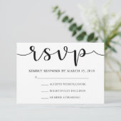 RSVP zwart-wit | eenvoudige kalligrafie (Staand voorkant)
