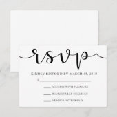 RSVP zwart-wit | eenvoudige kalligrafie (Voorkant / Achterkant)