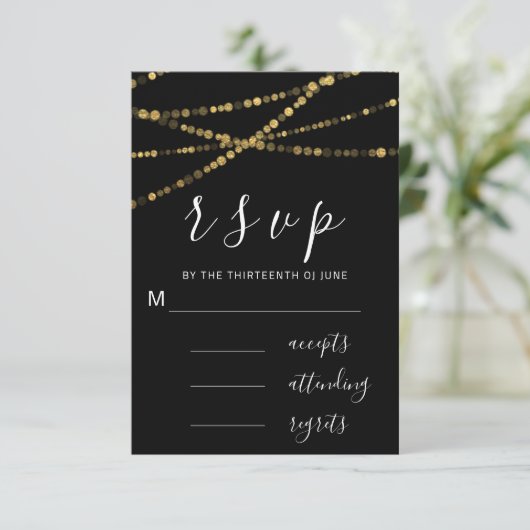 RSVP Zwart Wit Goud Zwarte Lichten Simpel (Staand voorkant)