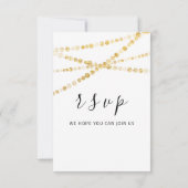 RSVP Zwart Wit Goud Zwarte Lichten Simpel Kaartje (Achterkant)