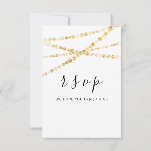 RSVP Zwart Wit Goud Zwarte Lichten Simpel Kaartje (Achterkant)