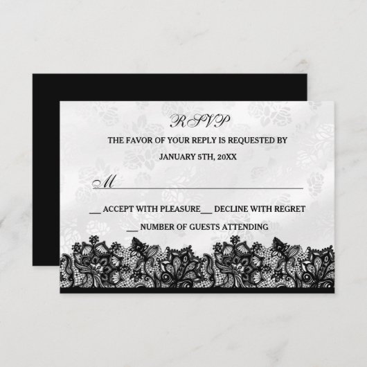 RSVP zwart-wit kant (Voorkant / Achterkant)