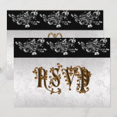 RSVP zwart-wit klassieker Kaart (Voorkant / Achterkant)