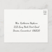 RSVP Zwart-Wit Minimalistische Trouwdag Uitnodiging Briefkaart (Achterkant)