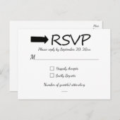 RSVP zwart-wit pijl bruiloft / feest Uitnodiging Briefkaart (Voorkant / Achterkant)