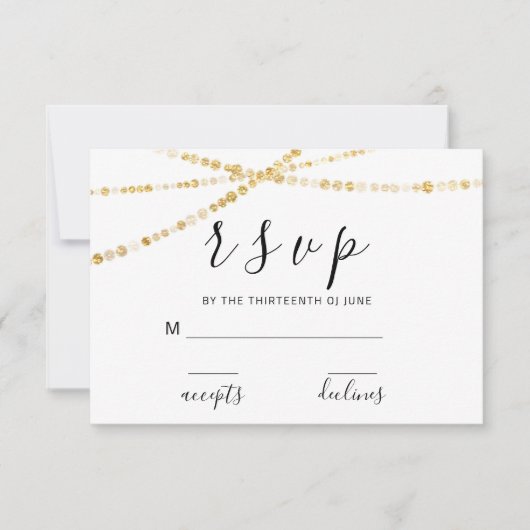 RSVP Zwart Wit Roos Bloemen Delicat Golden Lights (Voorkant)