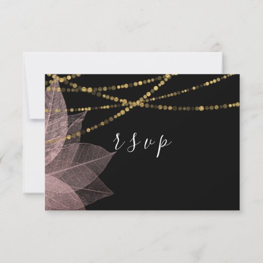 RSVP Zwart Wit Roos Bloemen Delicat Golden Lights (Achterkant)