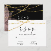 RSVP Zwart Wit Roos Bloemen Delicat Golden Lights (Voorkant / Achterkant)