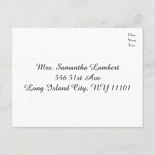 RSVP zwart-wit schoolbord (maaltijd) Uitnodiging Briefkaart (Achterkant)