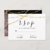 RSVP Zwart Witte Roos Bloemige Delicat Gouden Lich (Voorkant / Achterkant)