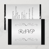 RSVP Zwart Zilver Liefde Harten Alle Evenementen (Voorkant / Achterkant)