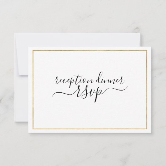 RSVP: zwarte en goudmaaltijd RSVP Kaartje (Achterkant)