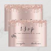 RSVP zwarte Roos Gold Glitter-schijven (Voorkant / Achterkant)