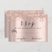 RSVP Zwarte Roos Gouden Glitterslijpsels (Voorkant / Achterkant)