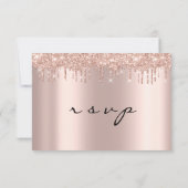 RSVP Zwarte Roze Gouden Glitterdruppels (Achterkant)