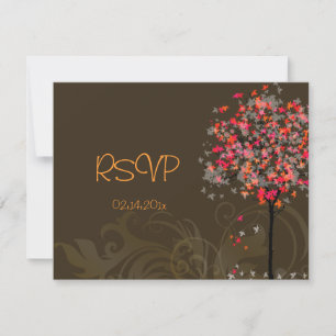 RSVP's van Maple Tree/Fall bruiloft vereisen 5 x 7 RSVP Kaartje