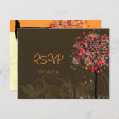 RSVP's van Maple Tree/Fall bruiloft vereisen 5 x 7 RSVP Kaartje (Voorkant / Achterkant)