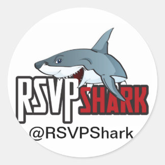 RSVPShark-Stickers Ronde Sticker