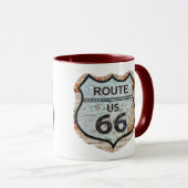 Rt 66 Brick Wall Sign Mok (Voorkant rechts)