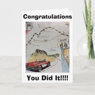 RT. 66 MET EEN GROTE GROTE "CONGRATS EN MANIER OM KAART