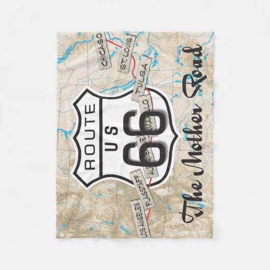 Rt 66 moederdeken fleece deken (Voorkant)