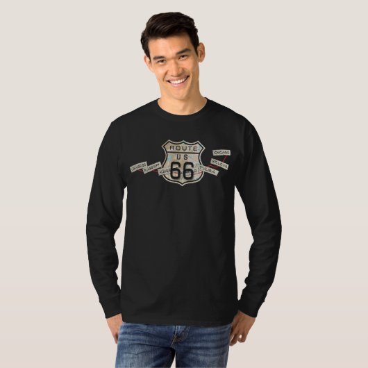 Rt 66 t-shirt lange hoes (Voorkant volledig)