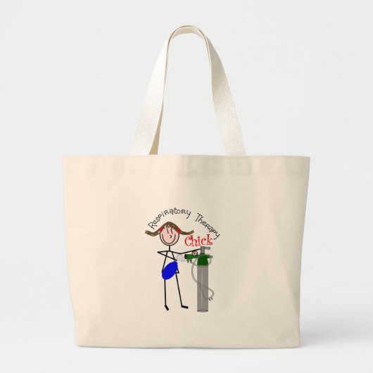 RT Chick O2 Tank en Ambu Bag Stick People Grote Tote Bag (Voorkant)