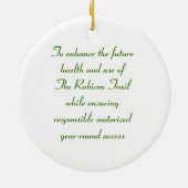 RTF-Logo- en Mission Statement-Ornament Keramisch Ornament (Achterkant)