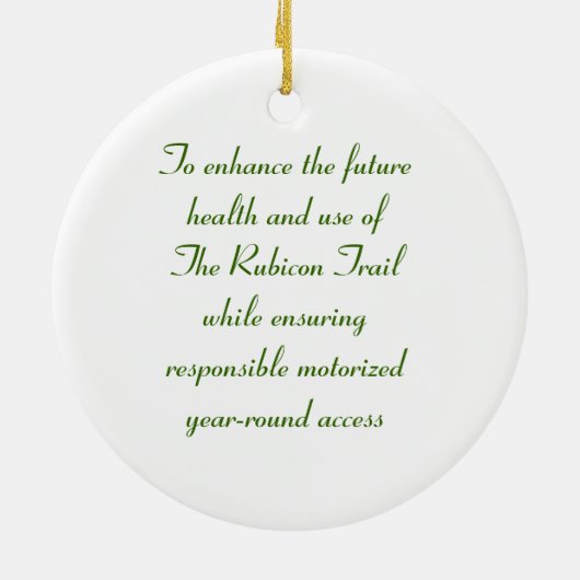 RTF-Logo- en Mission Statement-Ornament Keramisch Ornament (Achterkant)